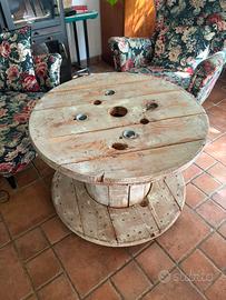 Tavolino bobina stile industriale shabby