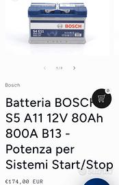 batteria auto Bosch  start e stop 