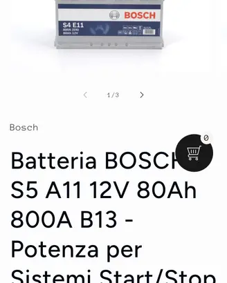 batteria auto Bosch  start e stop 