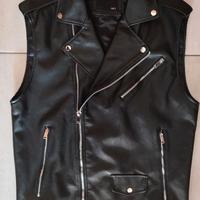 Smanicato chiodo biker ecopelle rock motociclista