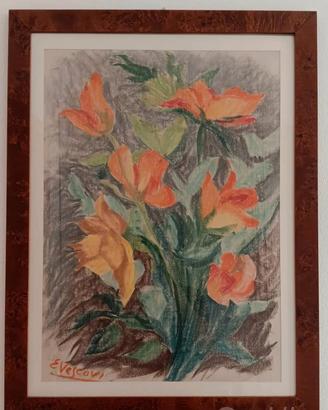 Quadro  pittore ENZO VESCOVI "29 tema Fiori