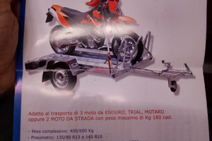 Carrello porta moto 3 posti