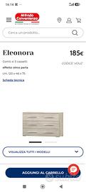 comò Eleonora colore olmo nuovo in cartone
