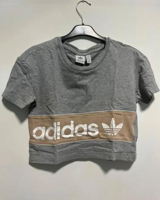 T-shirt Adidas originale S con logo frontale crop