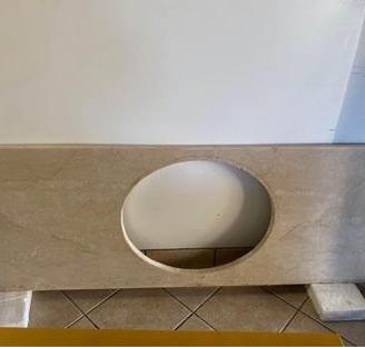 Top marmo, con lavandino Villeroy & Boch