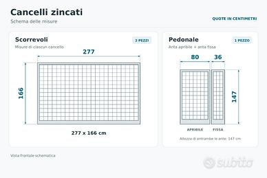 Cancelli zincati - 2 scorrevoli e 1 pedonale
