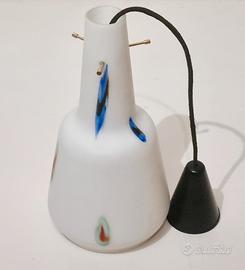 Lampada vintage anni 60 vetro opalino