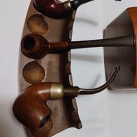 Numero 3 pipe con porta tabacco e porta pipe 