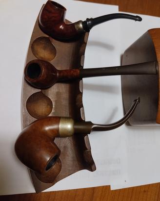 Numero 3 pipe con porta tabacco e porta pipe 