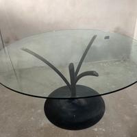 Tavolo tondo in vetro
