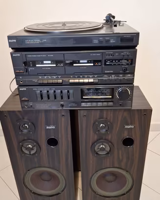 Impianto Stereo Vintage Modulare SANYO + CASSE 