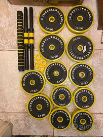 Set di Pesi Regolabili con Manubri e bilanciere