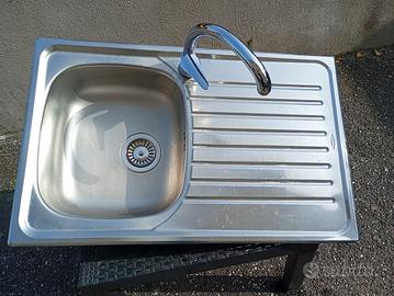 Lavello Cucina Acciaio Inox CM + Miscelatore