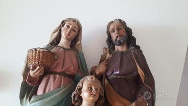 sacra famiglia statua argilla anni 800 gesù antica