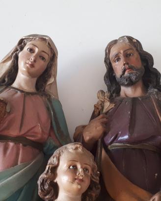sacra famiglia statua argilla anni 800 gesù antica