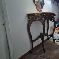 Specchio e  consolle antichi oro