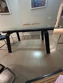 Tavolo cristallo 160x90 allungabile