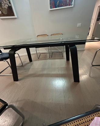 Tavolo cristallo 160x90 allungabile