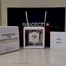 swatch omega MISSION TO EARTHPHASE MOONSHINE GOLD 