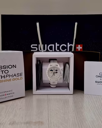swatch omega MISSION TO EARTHPHASE MOONSHINE GOLD 