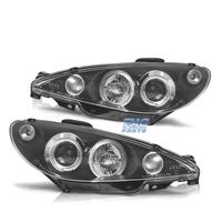 FARI PEUGEOT 206 98-08 ANGEL EYES CCFL FONDO NERO 