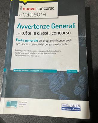 Libro per concorso avvertenze generali