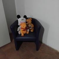 Poltrona in pelle, blu