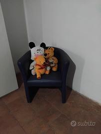 Poltrona in pelle, blu