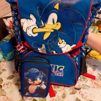zaino scuola Sonic + astuccio 