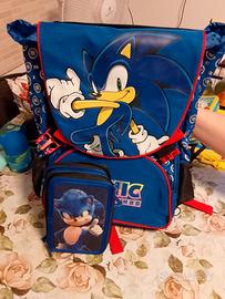 zaino scuola Sonic + astuccio 