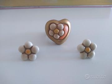 THUN orecchini e anello a fiore