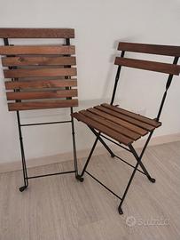 2 sedie in legno/ferro Ikea