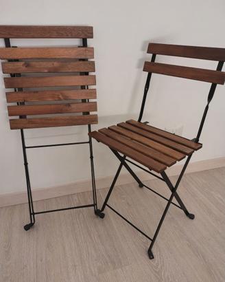 2 sedie in legno/ferro Ikea