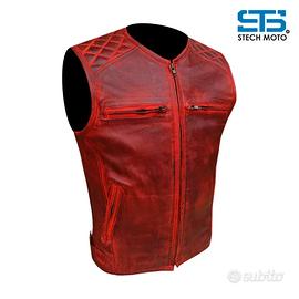 Gilet Moto In vera Pelle Bovina
