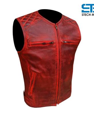 Gilet Moto In vera Pelle Bovina