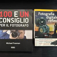 Coppia di libri di fotografia e reflex digitale