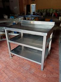 tavolo acciaio 3 ripiani