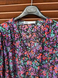 Vestito da Donna Zara di Colore Nero a Fantasia