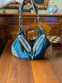 Borsa Borbonese vintage nylon nero e camoscio OP