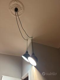 2 lampadari neri stile industrial