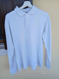 polo maniche lunghe Mash bianca tg M