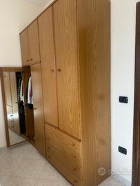 Armadio comodino e letto singolo con contenitore