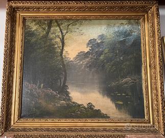 Quadro Antico "Paesaggio Boschivo" ‘800 70x60