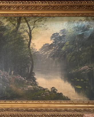 Quadro Antico "Paesaggio Boschivo" ‘800 70x60