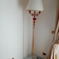 piantana classica con paralume in seta nuova