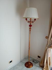 piantana classica con paralume in seta nuova