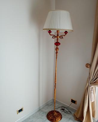 piantana classica con paralume in seta nuova