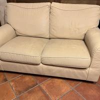 Divano ecopelle con rete in doghe letto singolo