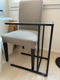 Tavolino vetro e metallo nero Ikea Vittsjo
