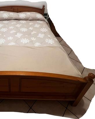 LETTO MATRIMONIALE IN LEGNO MASSELLO DI PINO